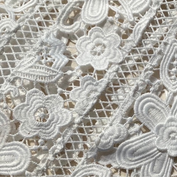 Self Portrait White Guipure Floral Lace Midi Dress - Picture 6 of 16